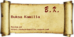 Buksa Kamilla névjegykártya